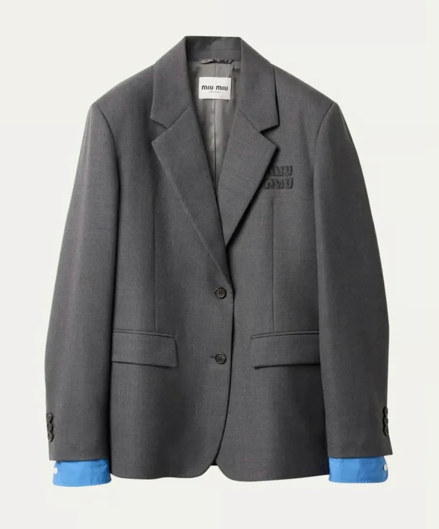 Single-breasted gabardine jacket