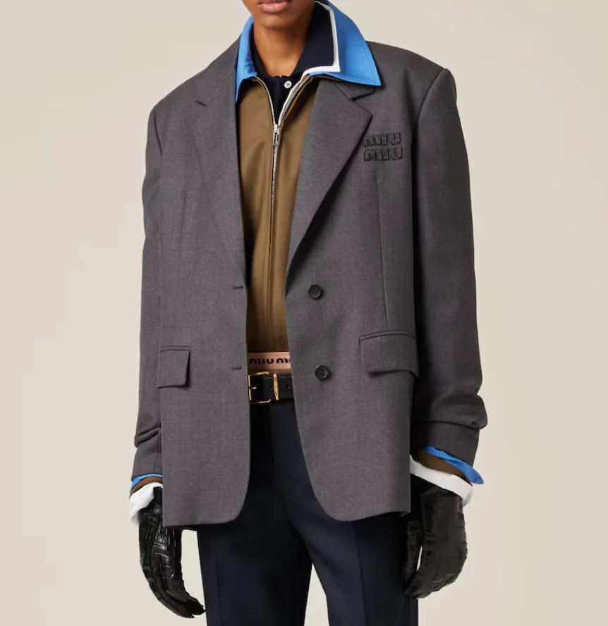 Single-breasted gabardine jacket