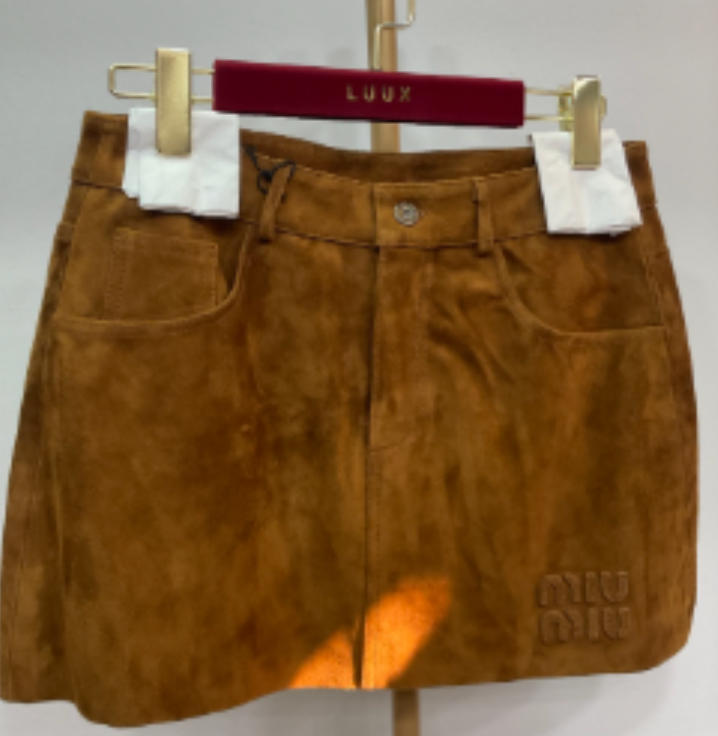 Miu Miu low-rise suede miniskirt