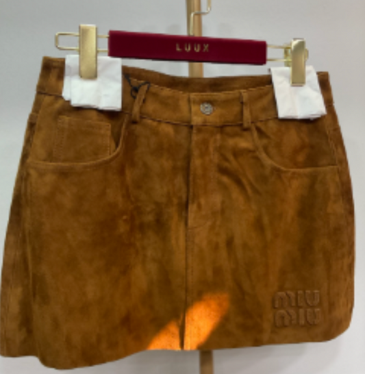 Miu Miu low-rise suede miniskirt