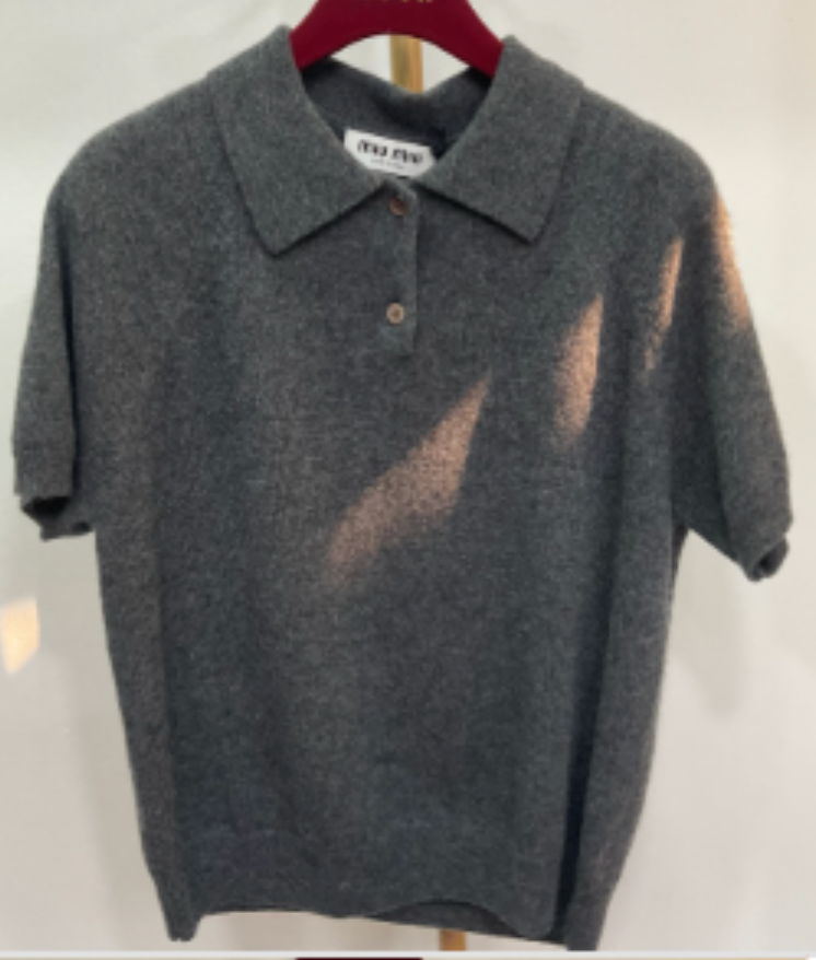 Miu Miu  lamé knit polo shirt