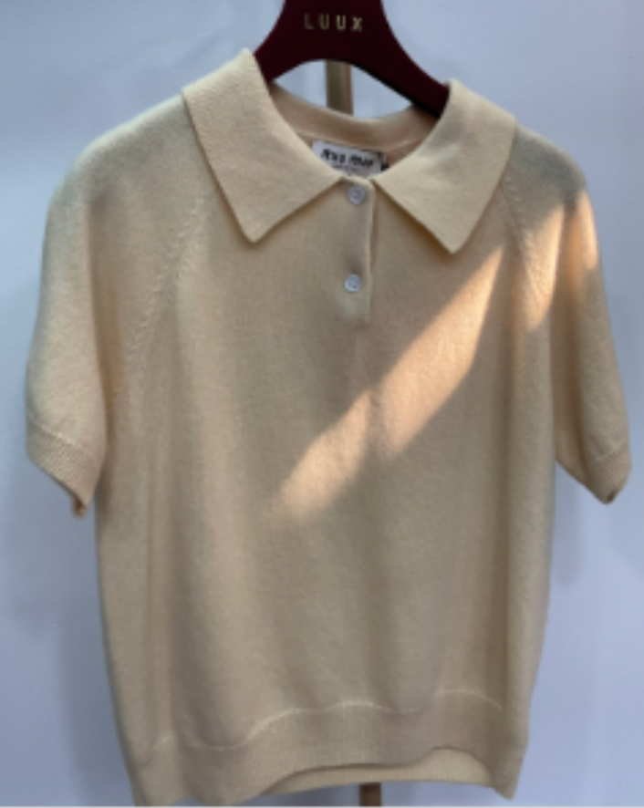 Miu Miu  lamé knit polo shirt