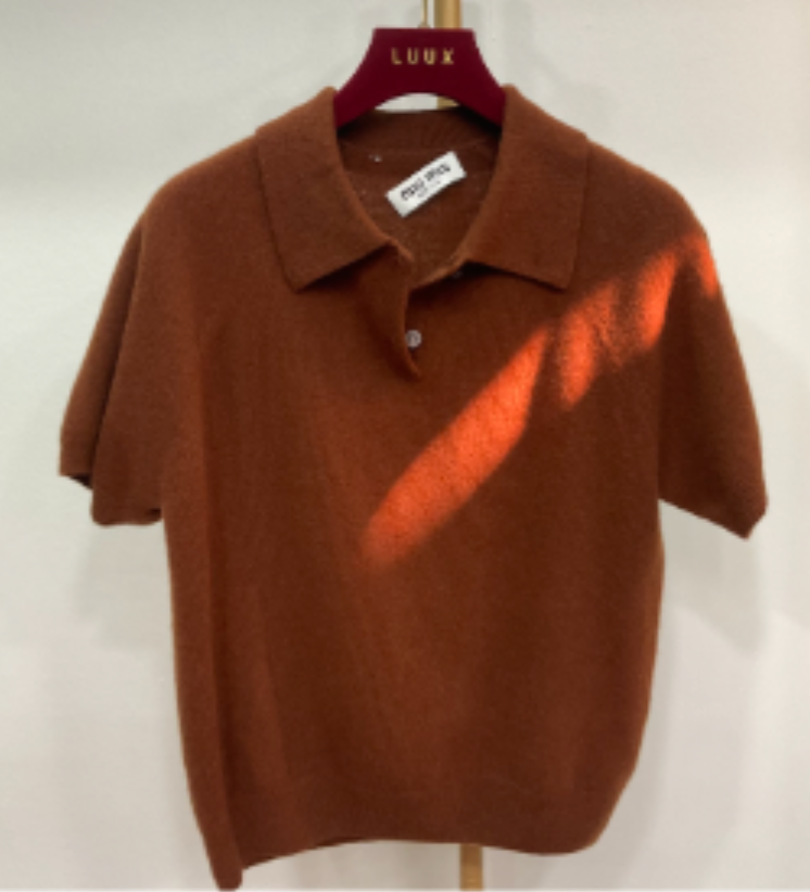 Miu Miu  lamé knit polo shirt