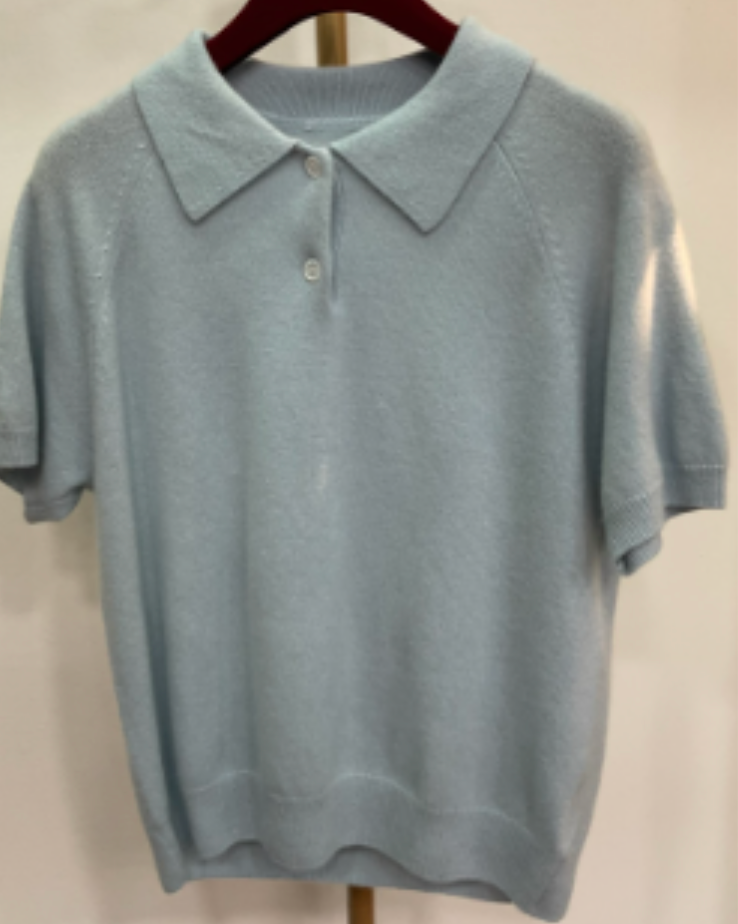 Miu Miu  lamé knit polo shirt