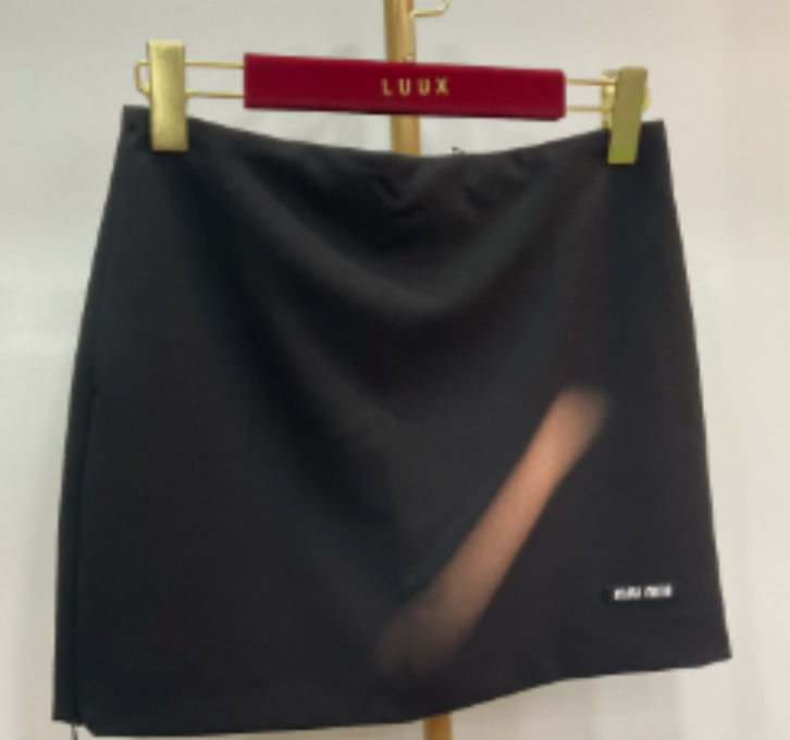 Miu Miu Logo Ribbed Mini Skirt