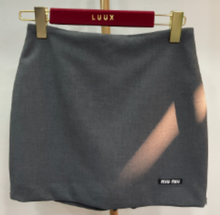 Miu Miu Logo Ribbed Mini Skirt