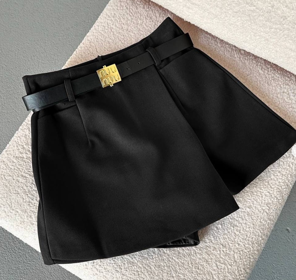 Miu Miu logo-buckle pleated miniskirt