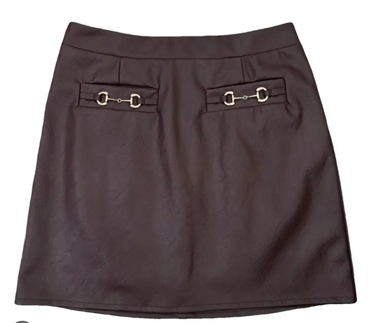 Celine Vegan leather mini skirt