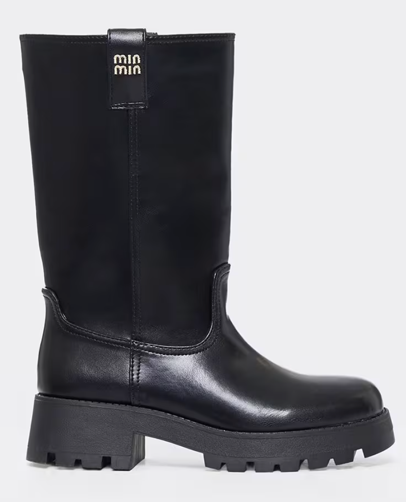 Miu Miu Moto Boots Leather and Suede