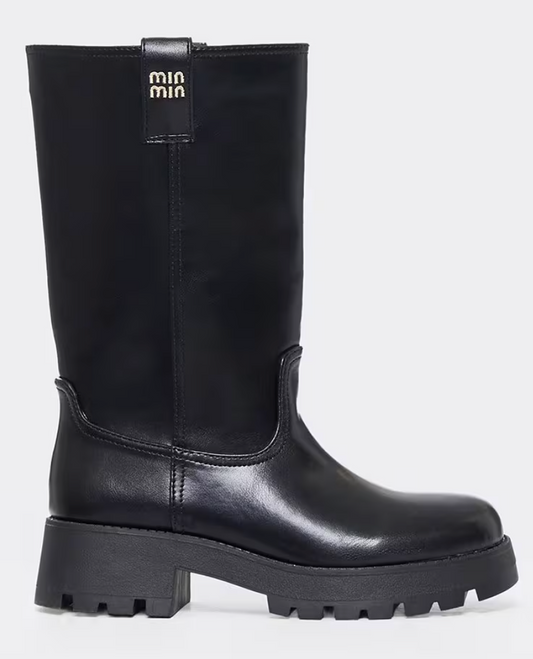 Miu Miu Moto Boots Leather and Suede