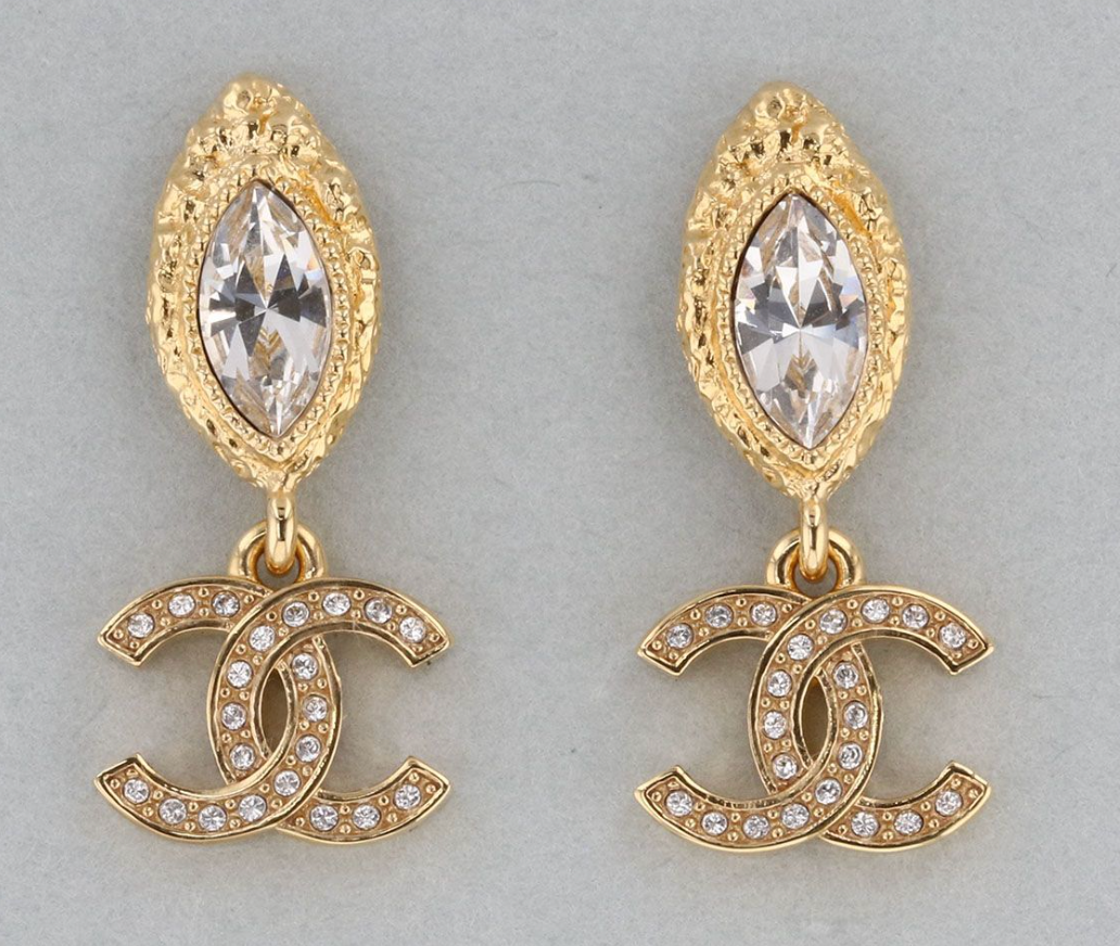 Chanel CC Drop Earrings