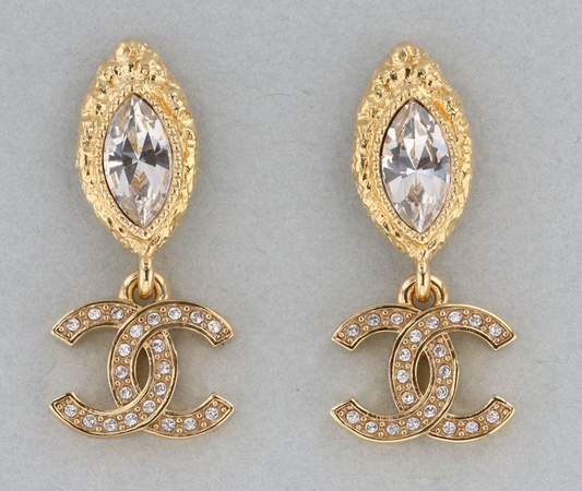 Chanel CC Drop Earrings