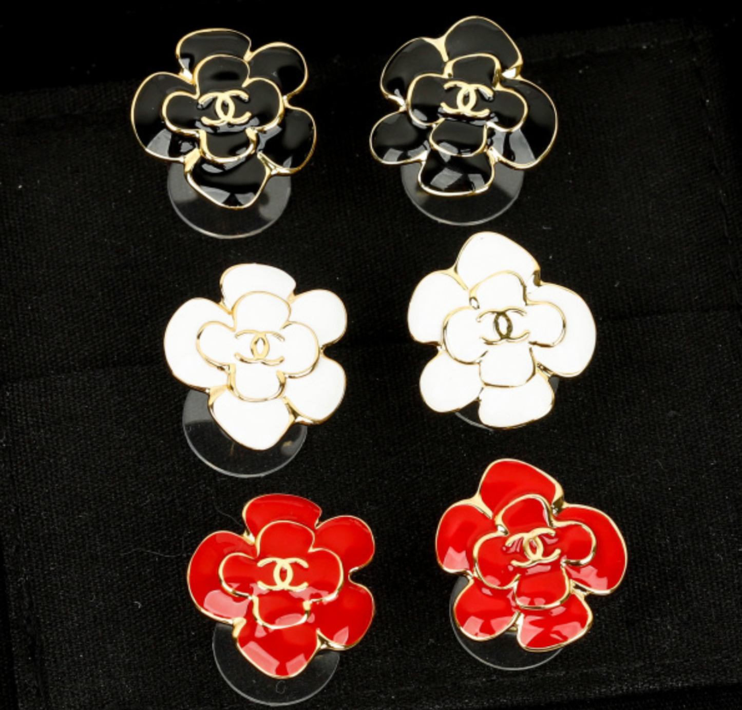 Chanel Camellia stud earrings
