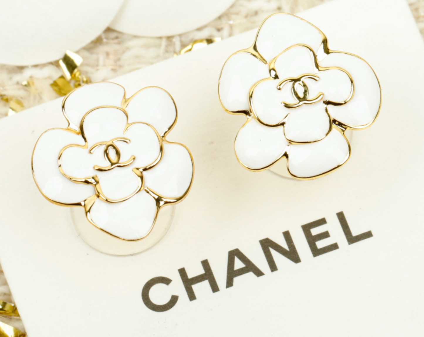 Chanel Camellia stud earrings