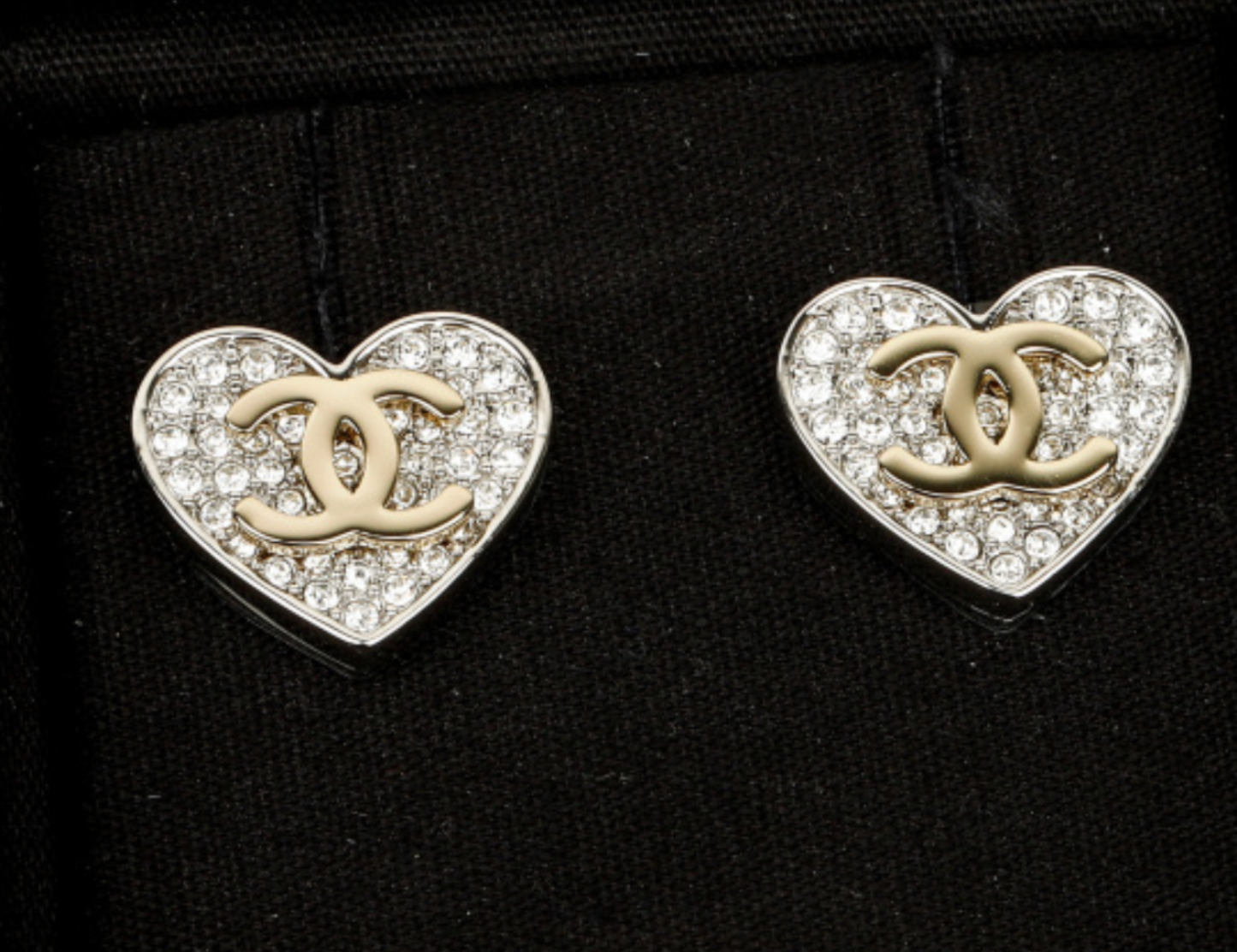 Chanel Heart and CC earrings