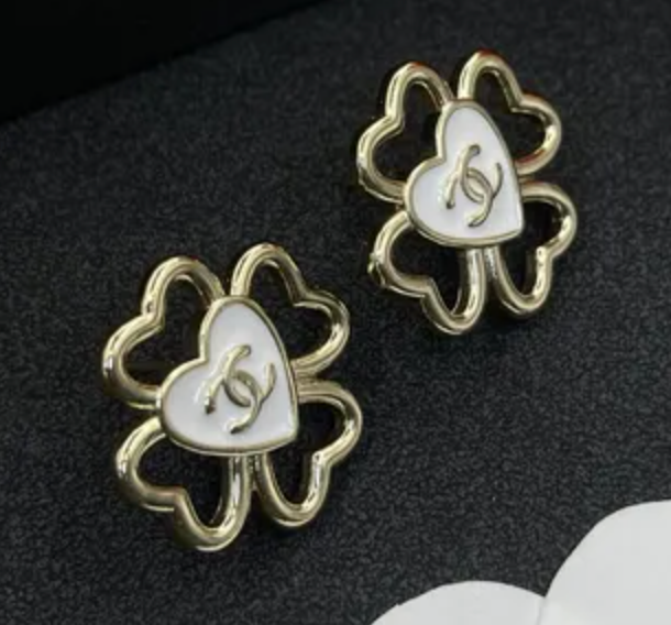 Chanel Four-Leaf Clover Heart earrings