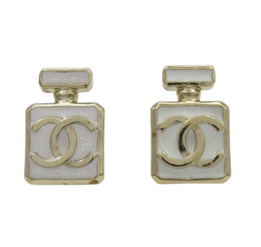 Chanel perfume bottle stud earrings