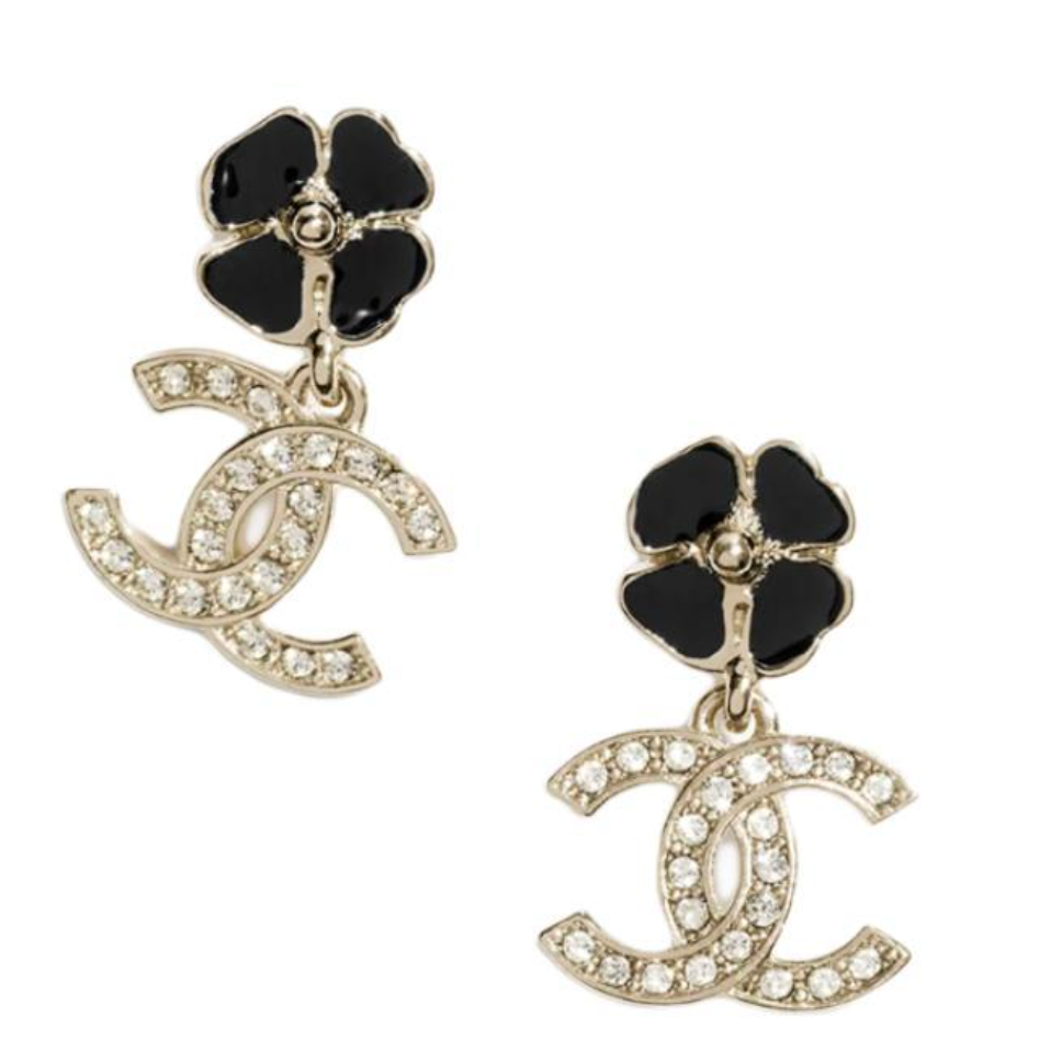 Chanel CC Clover Dangle Earrings