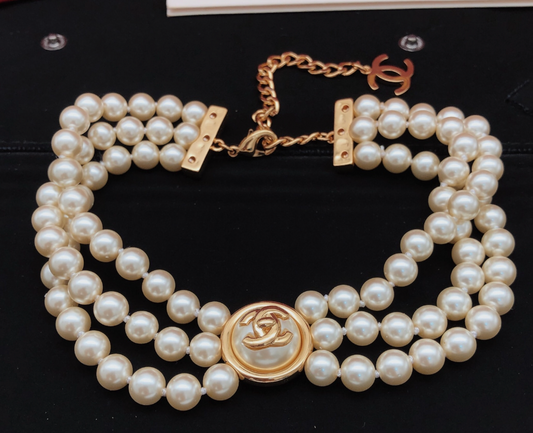 Chanel Triple Row Pearl Choker
