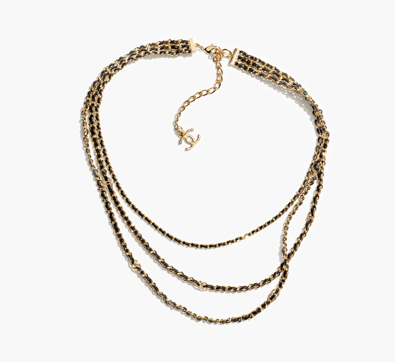 Chanel metal and sheepskin gold and black