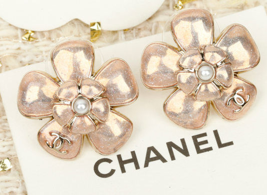 Chanel Camellia stud earrings