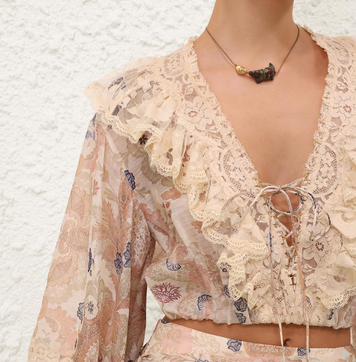 ZIMMERMANN Rebellion Lace-Up Blouse