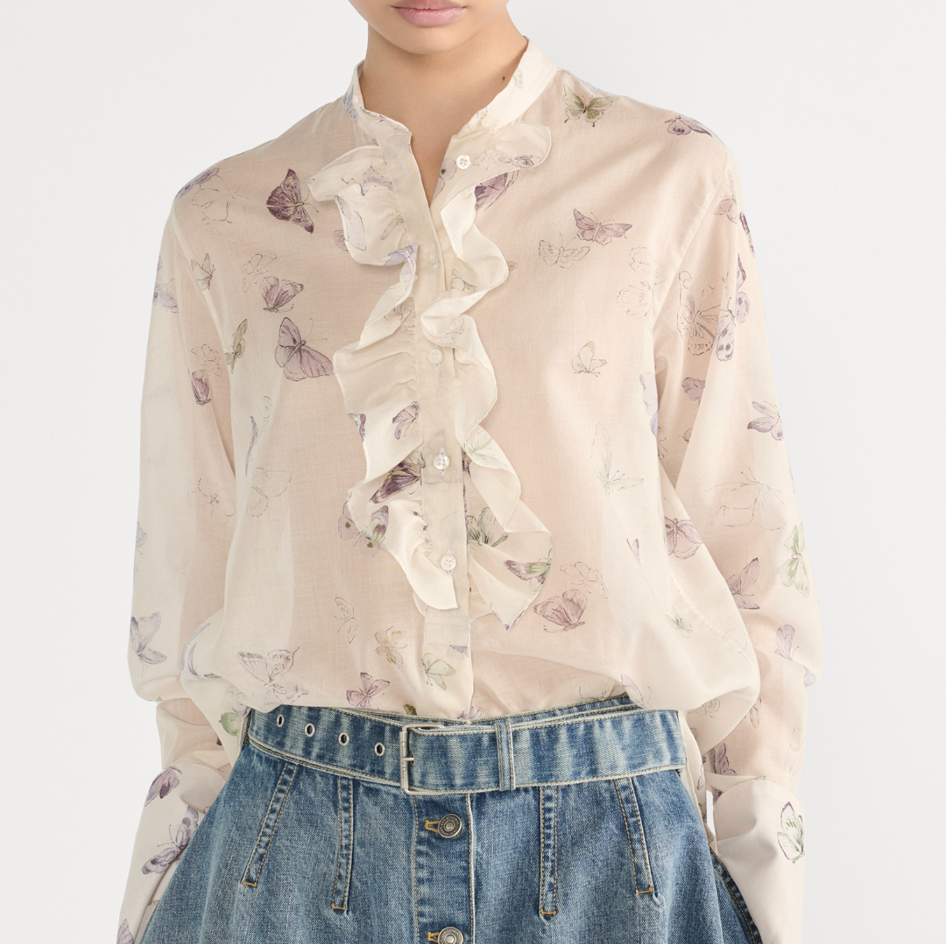 Dior Blouse with Ruffled Neckline
