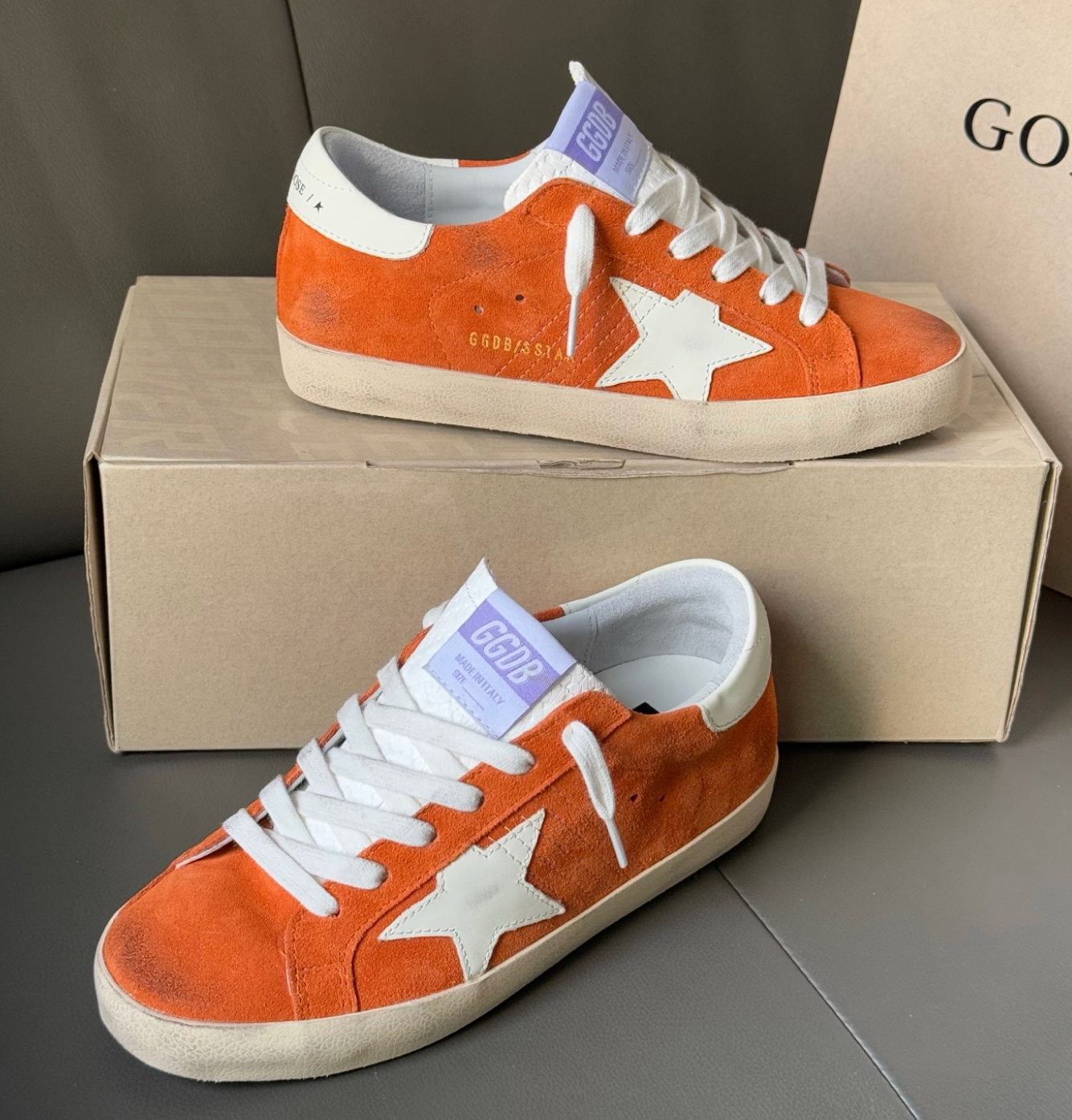 Superstar Orange Suede White Star