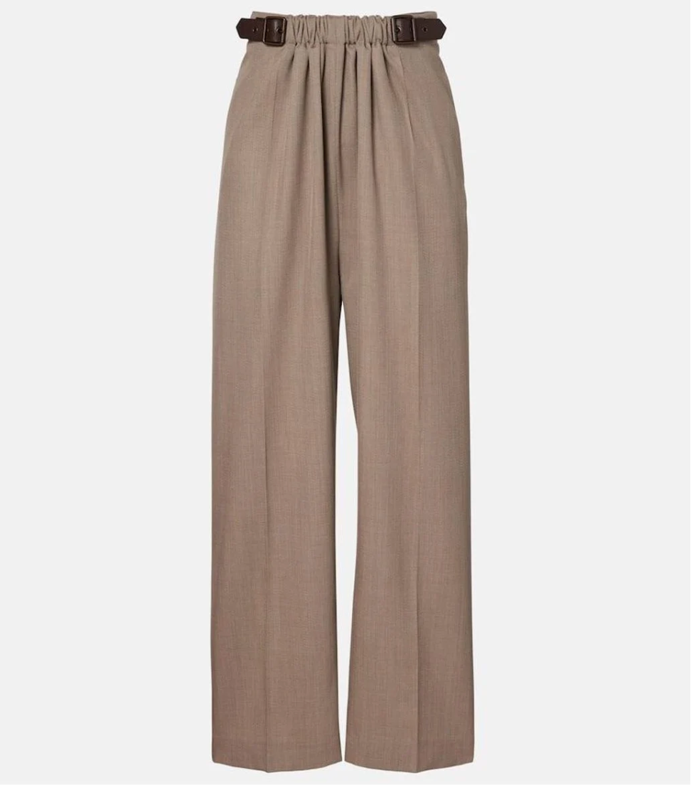 Loewe Gathered wool wide-leg pants
