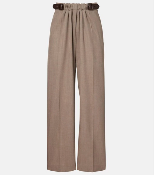 Loewe Gathered wool wide-leg pants