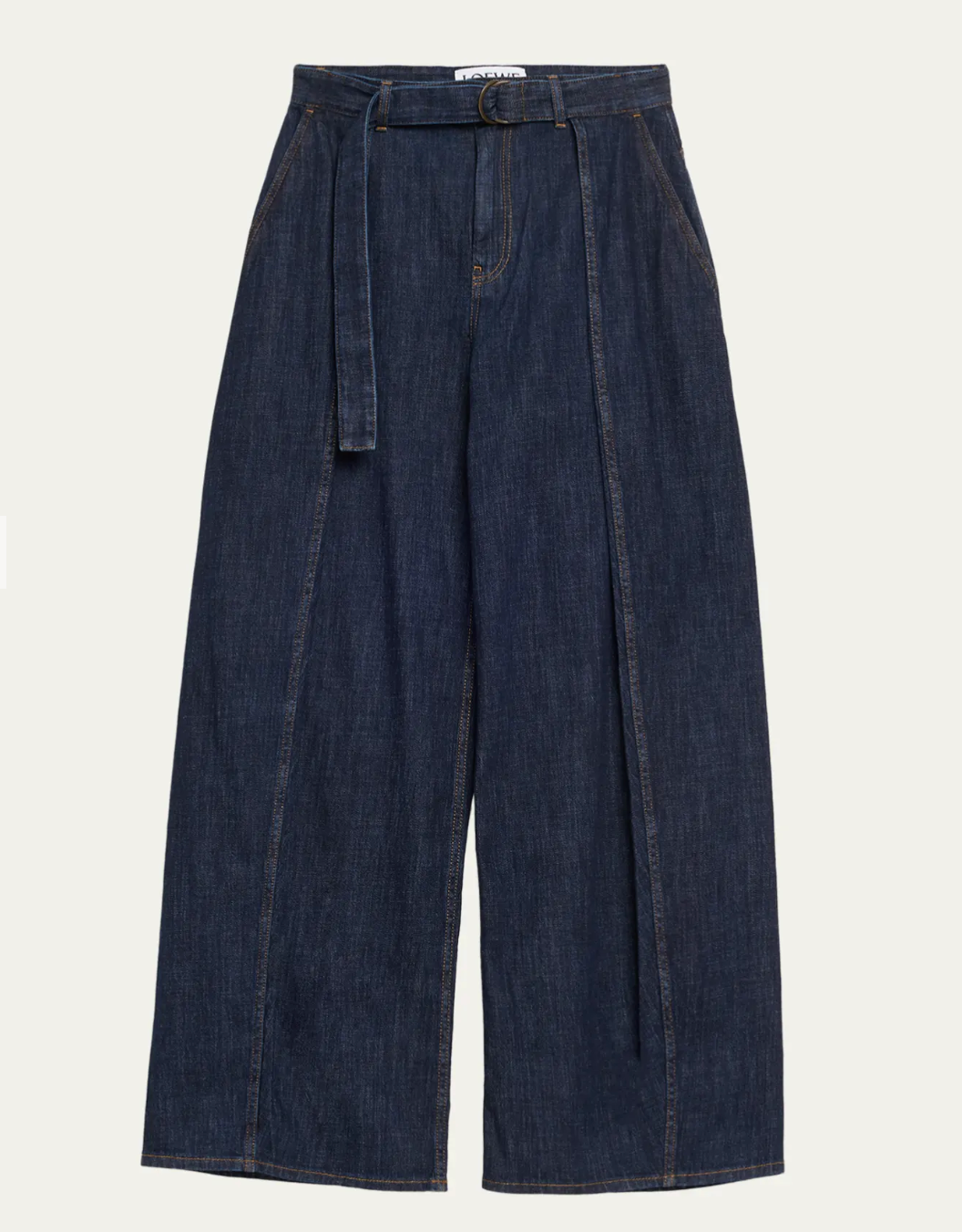 Loewe D-Ring Belted Wide-Leg Jeans