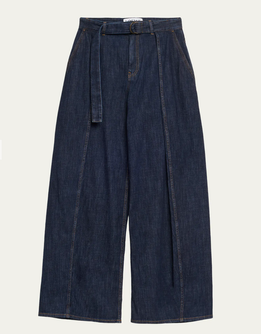 Loewe D-Ring Belted Wide-Leg Jeans