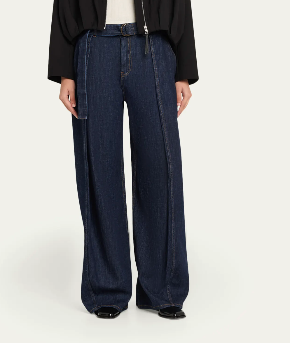 Loewe D-Ring Belted Wide-Leg Jeans