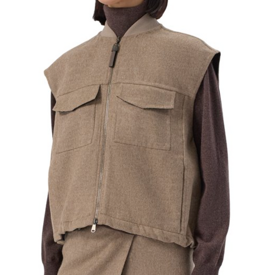 Brunello Cucinelli Shiny Zipper Pull Vest