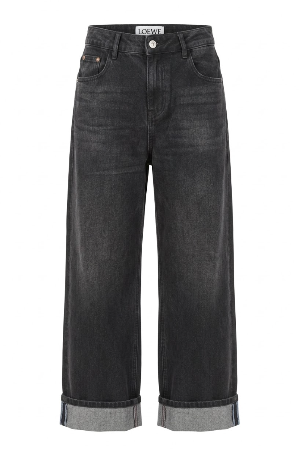 Chanel Leather Patch Pocket Jeans