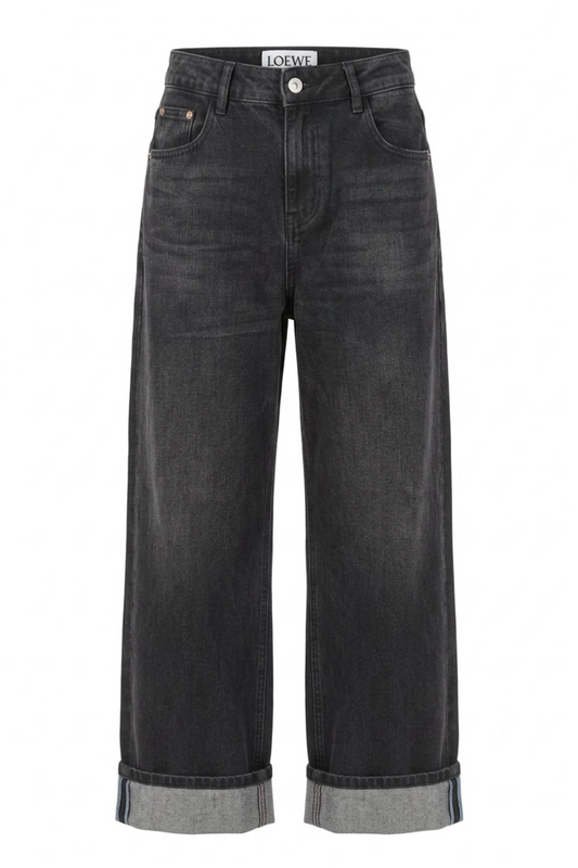 Chanel Leather Patch Pocket Jeans