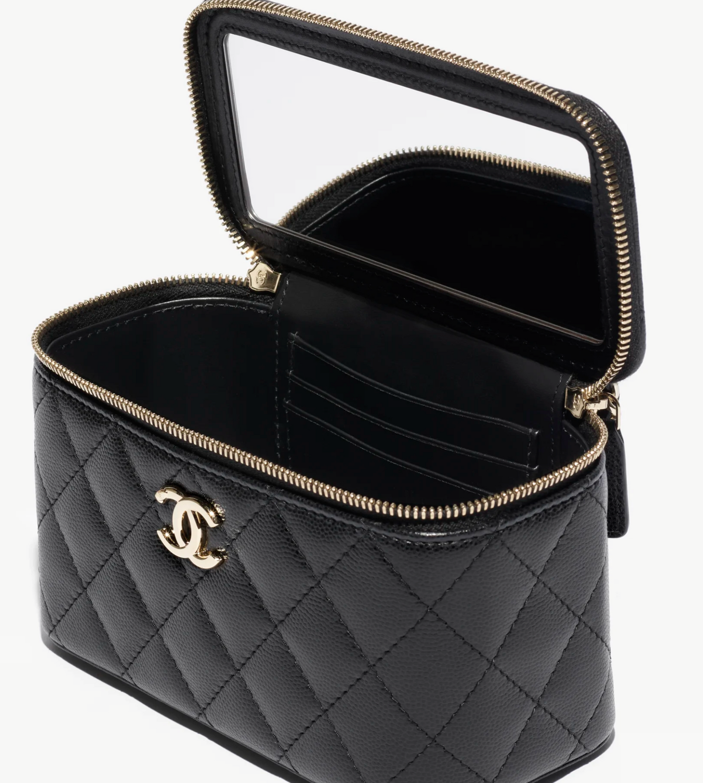 Long vanity bag with chain strap