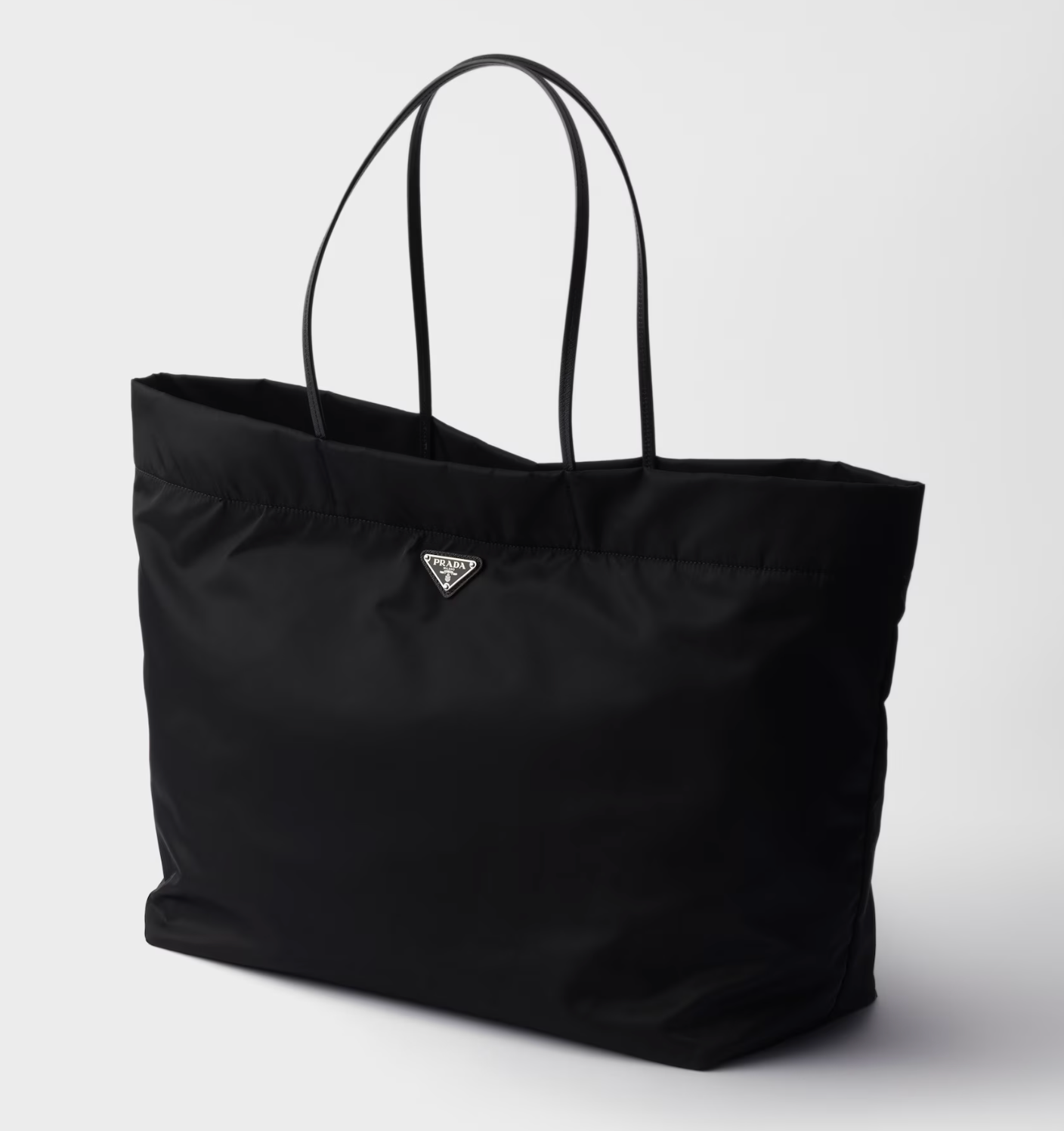 Large Re-Nylon and Saffiano leather tote bag