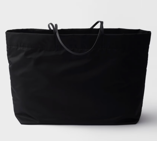 Large Re-Nylon and Saffiano leather tote bag