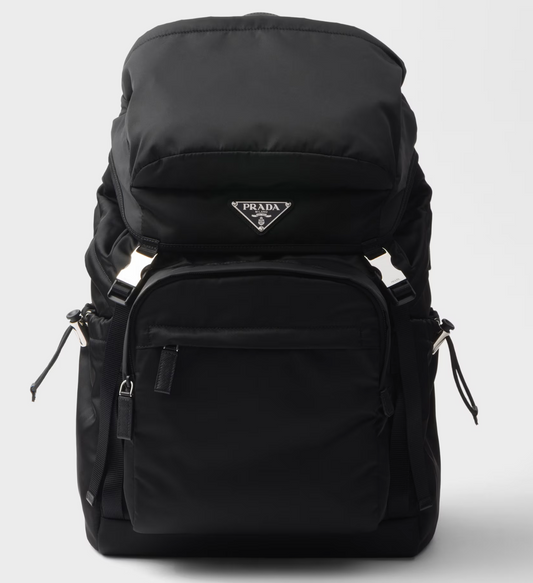 Re-Nylon and Saffiano leather backpack
