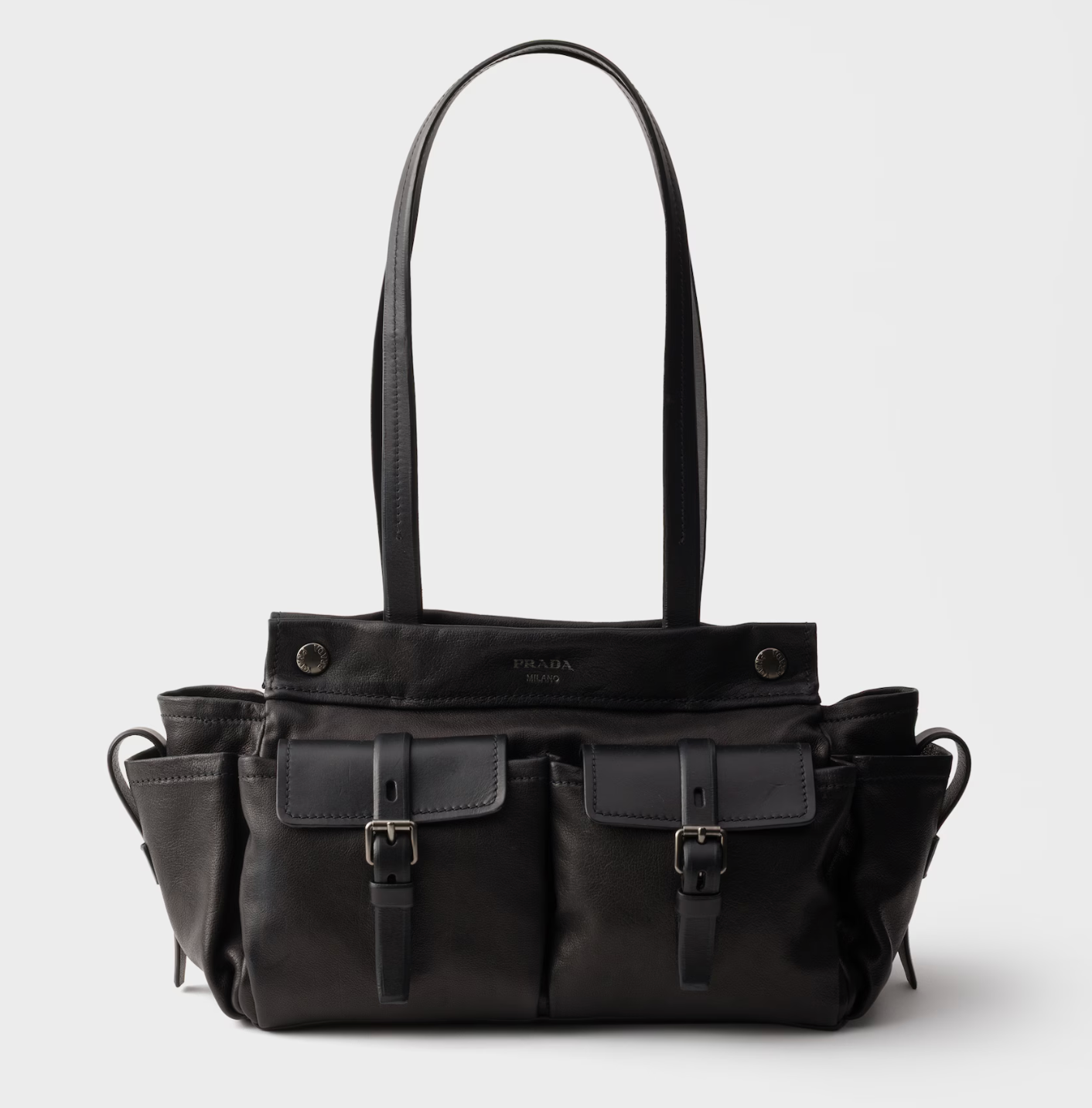 Prada Route medium leather tote bag