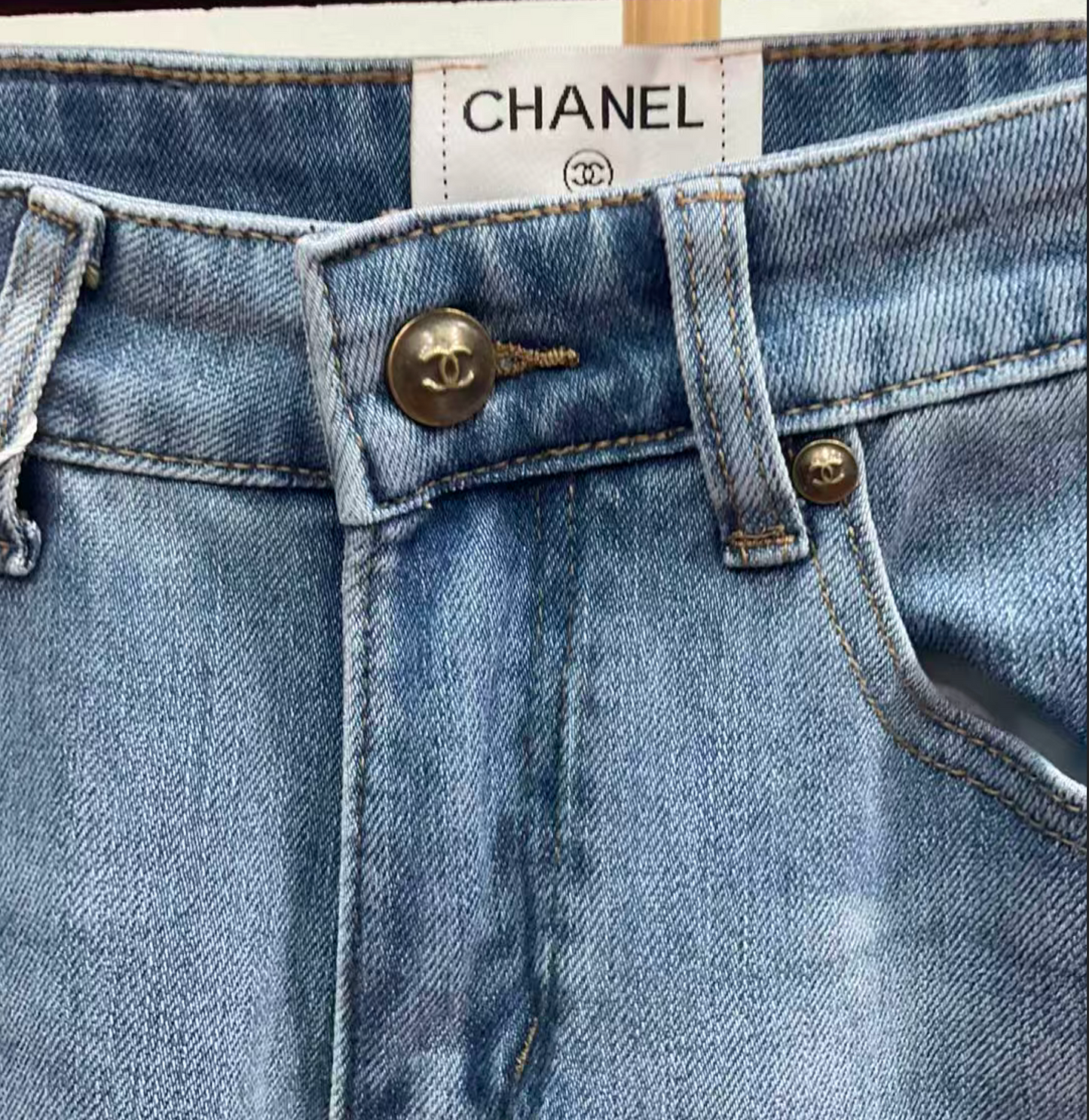 Chanel light-wash denim Jeans