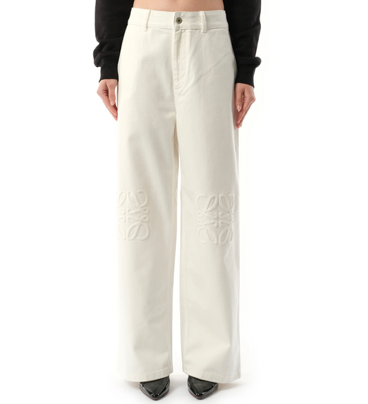 LOEWE Anagram Baggy Jeans AF in White