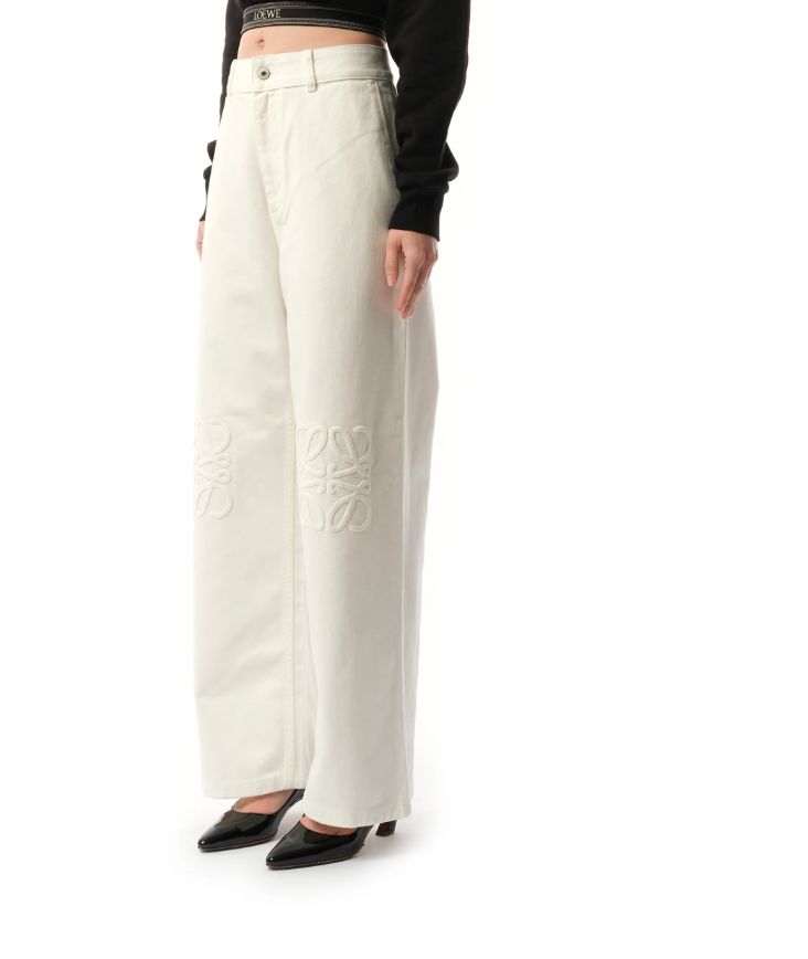 LOEWE Anagram Baggy Jeans AF in White