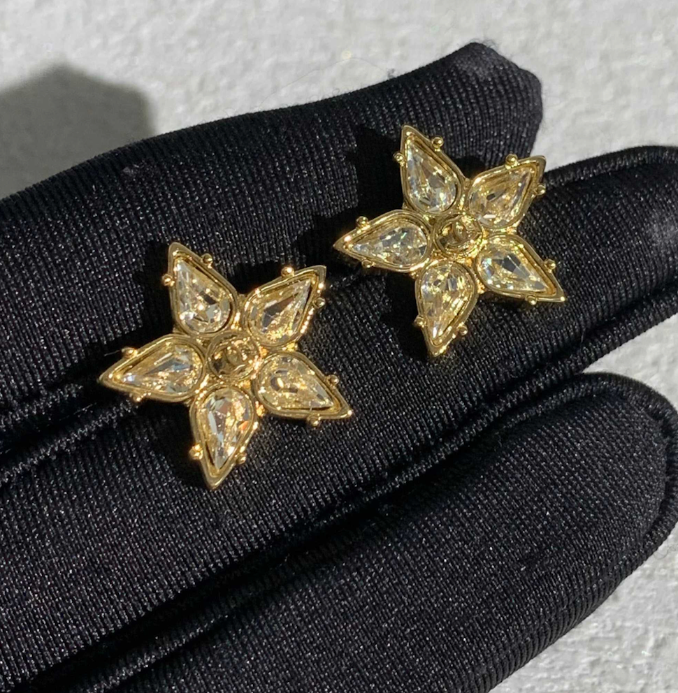 Chanel Stud Earring Crystal Stars