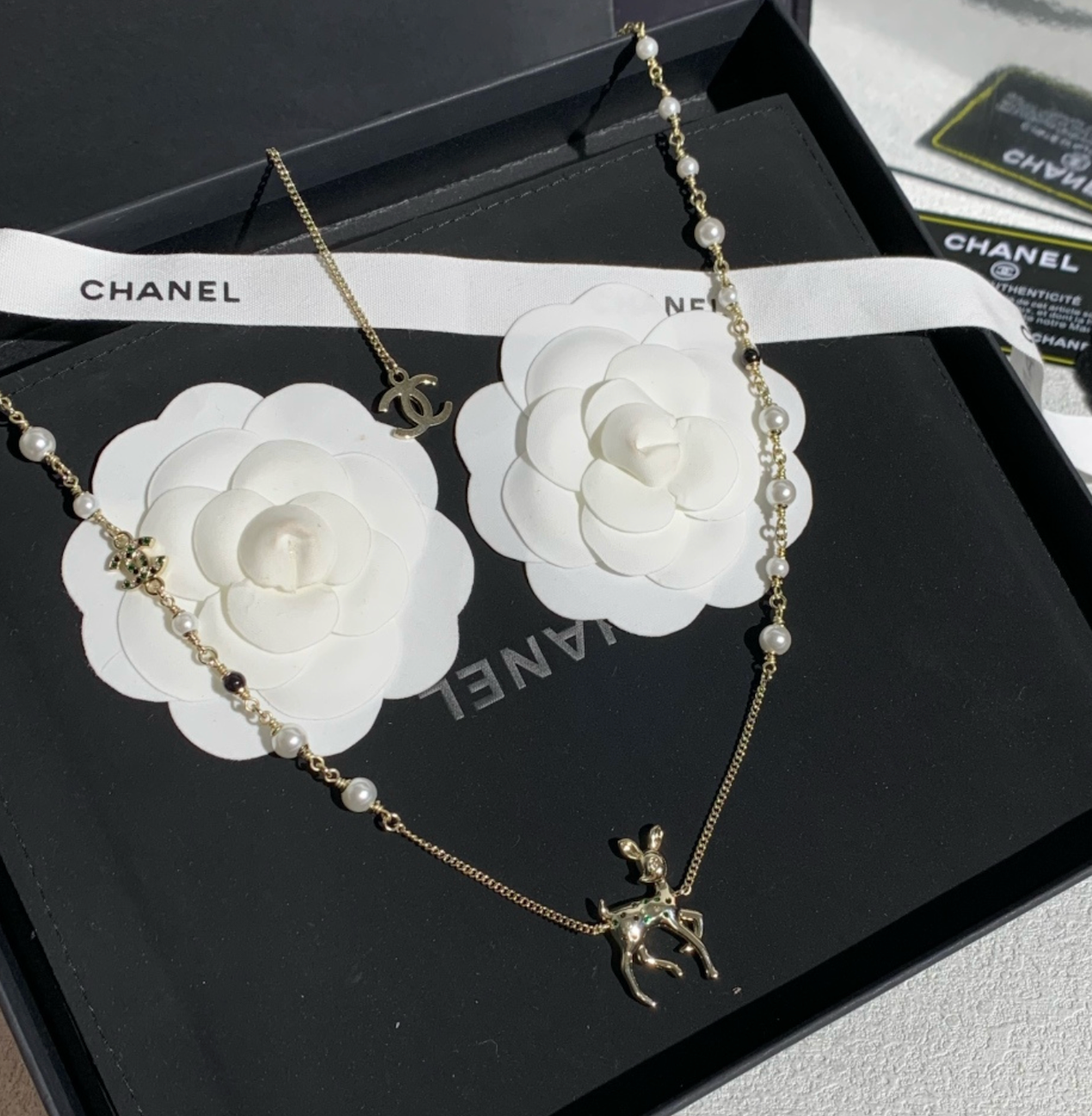 Chanel long necklace a dear charm