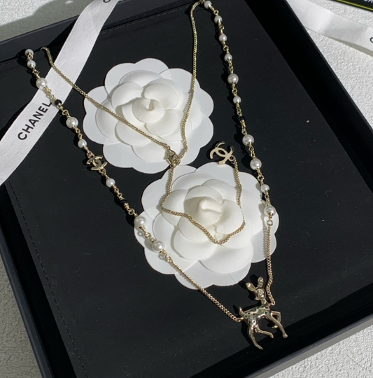 Chanel long necklace a dear charm