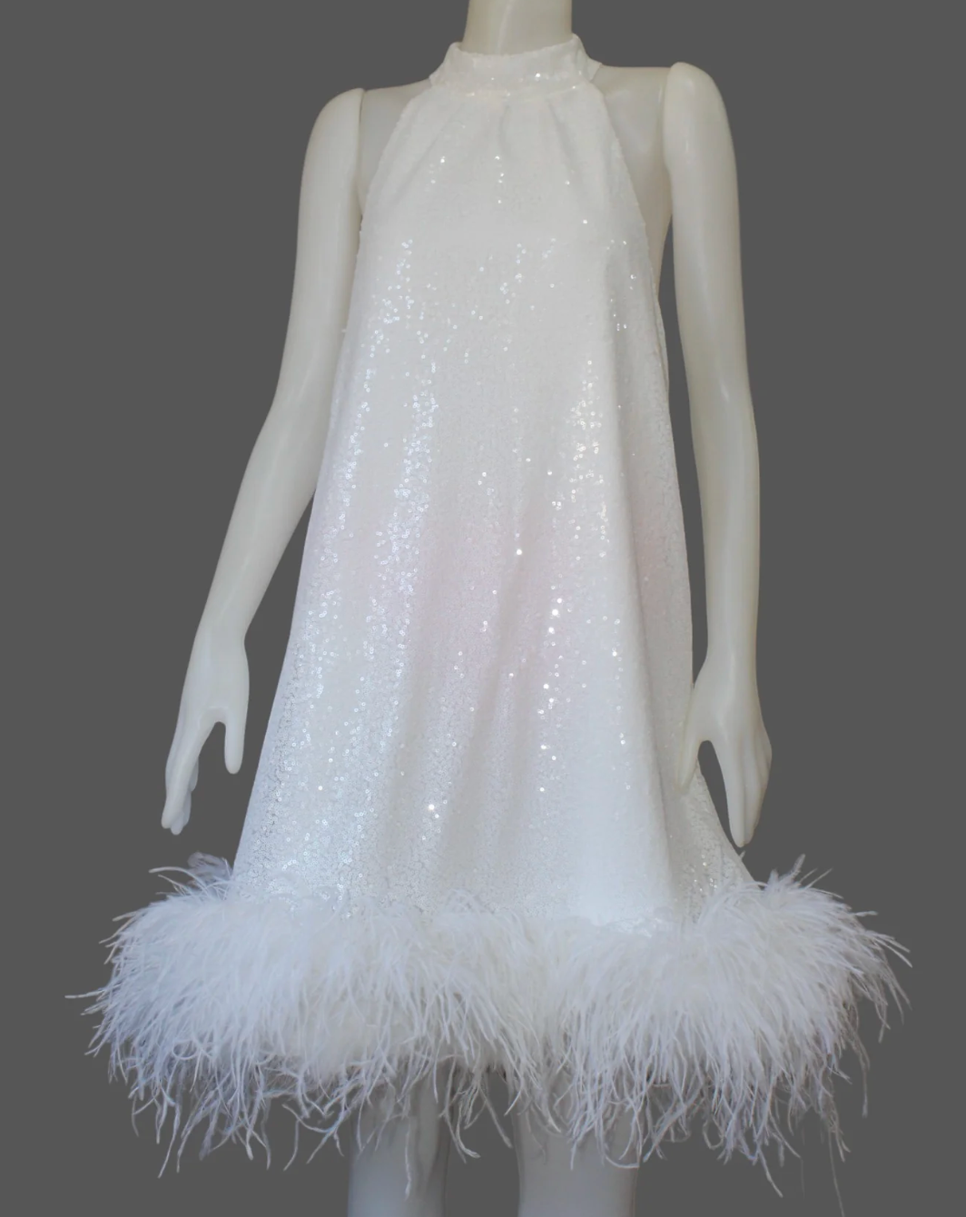Sequin sleeveless halter neck dress