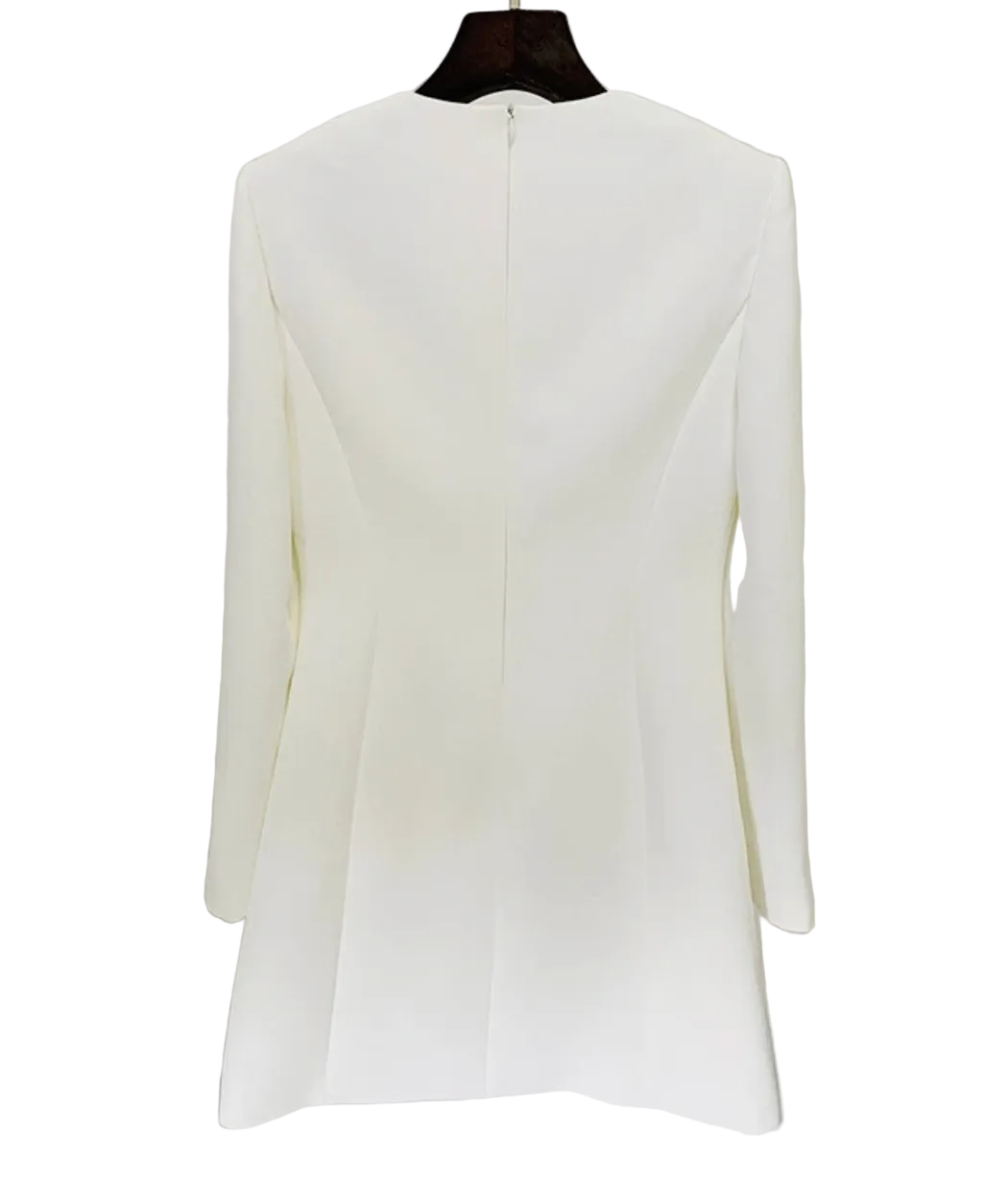 Long-sleeved cream mini dress