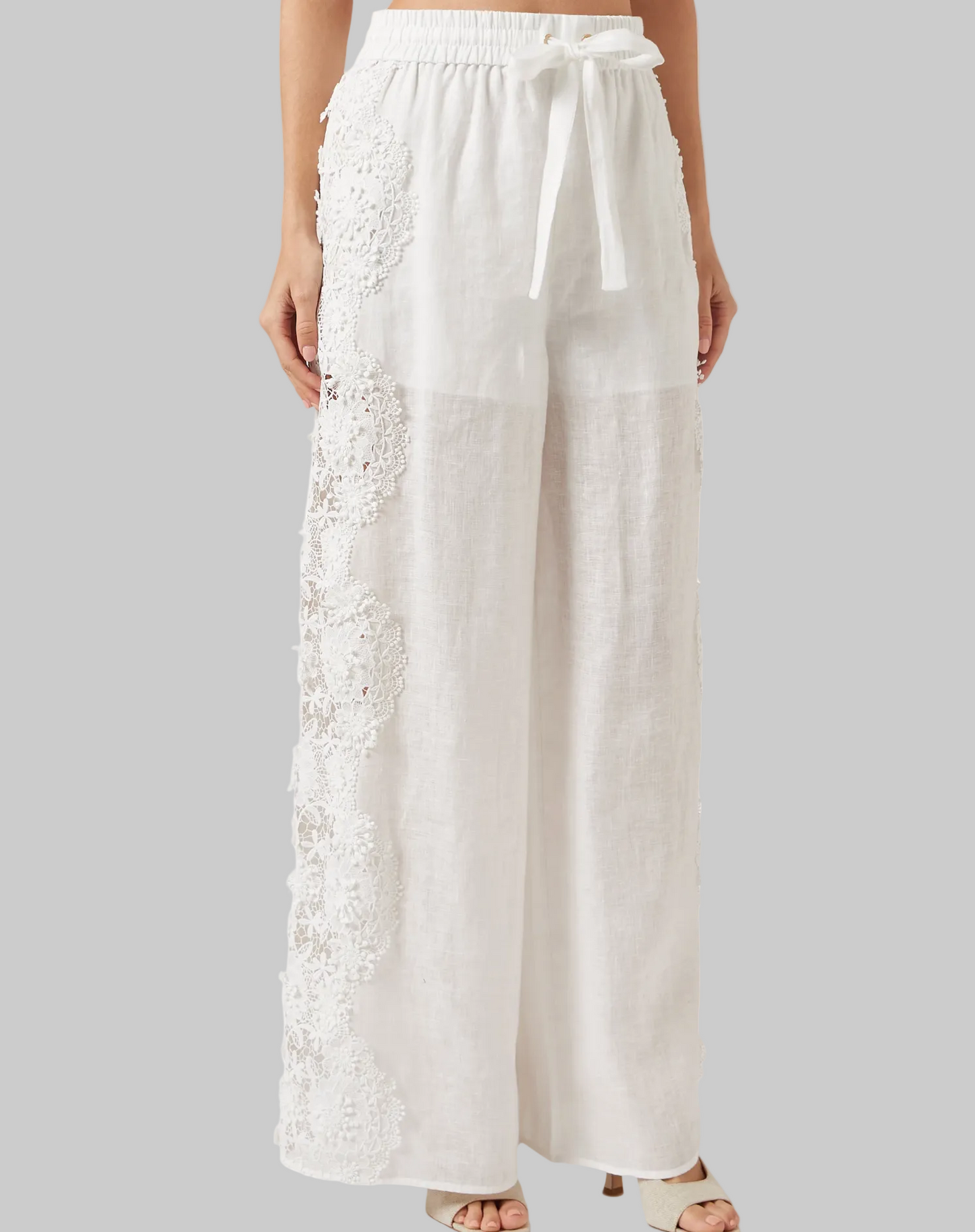 Halliday Lace-flower Pants in Linen